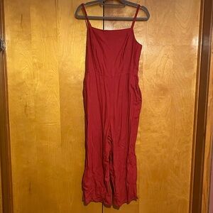 Old Navy Large Red Cropped Jumpsuit